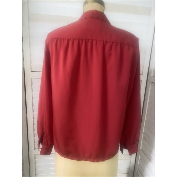 Vintage Country Sophisticates by Pendleton Red Polyester Blouse Shirt Size 12 - Picture 5 of 9